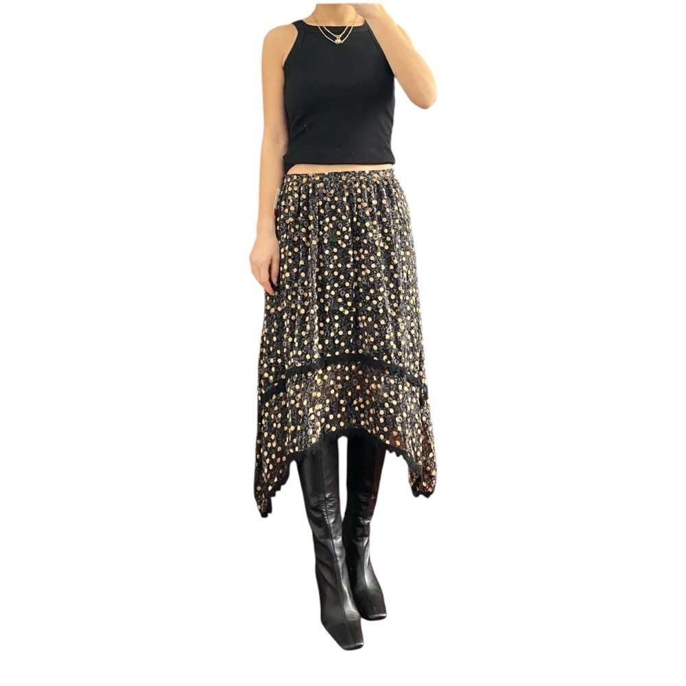 NWT See by Chloe Silk Velvet Polka Dot Skirt Size IT 40/US L